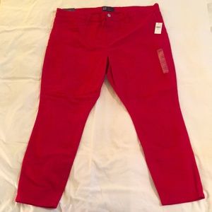 Fun red denim leggings!